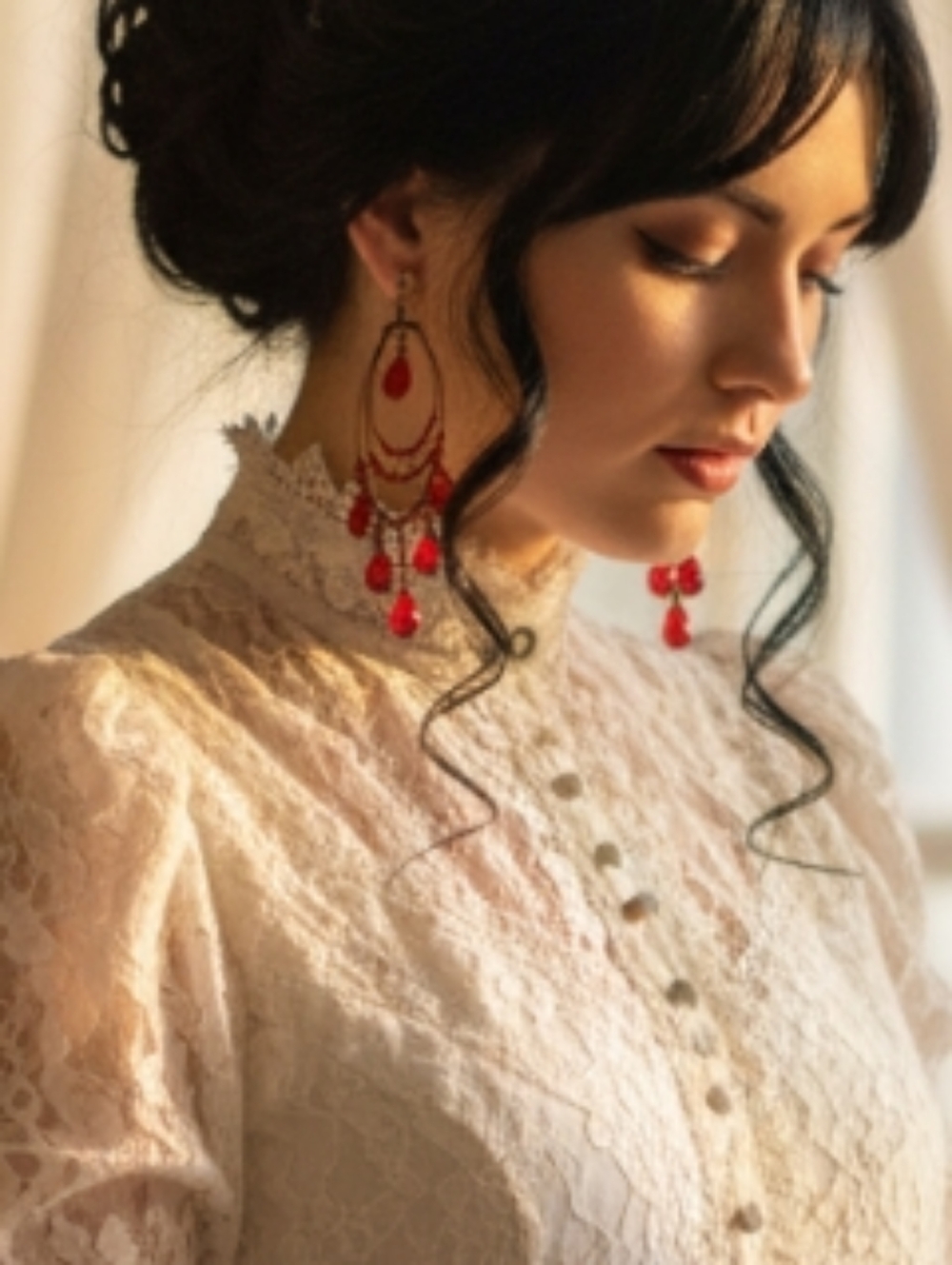 Vintage Chandelier Earrings Acrylic Beads